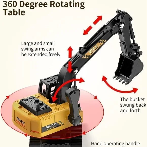 Construction Excavator Bulldozer Tractor Toy Set Gift For Kids New - Picture 3 of 6